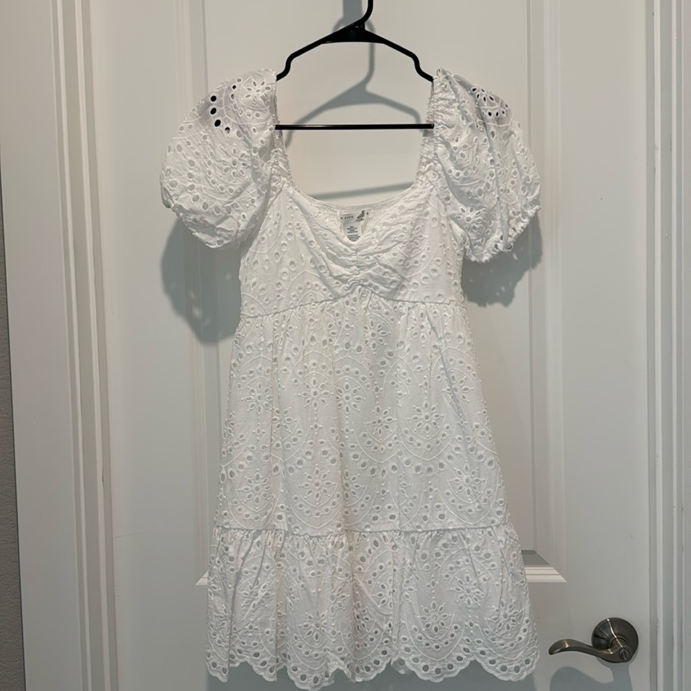 Altar’d State, White, 100% Cotton Eyelet State Dress, XS